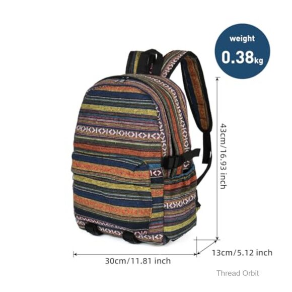 Vintage Boho Backpack Purse, Adjustable Strap, Large Capacity Daypack main image 4